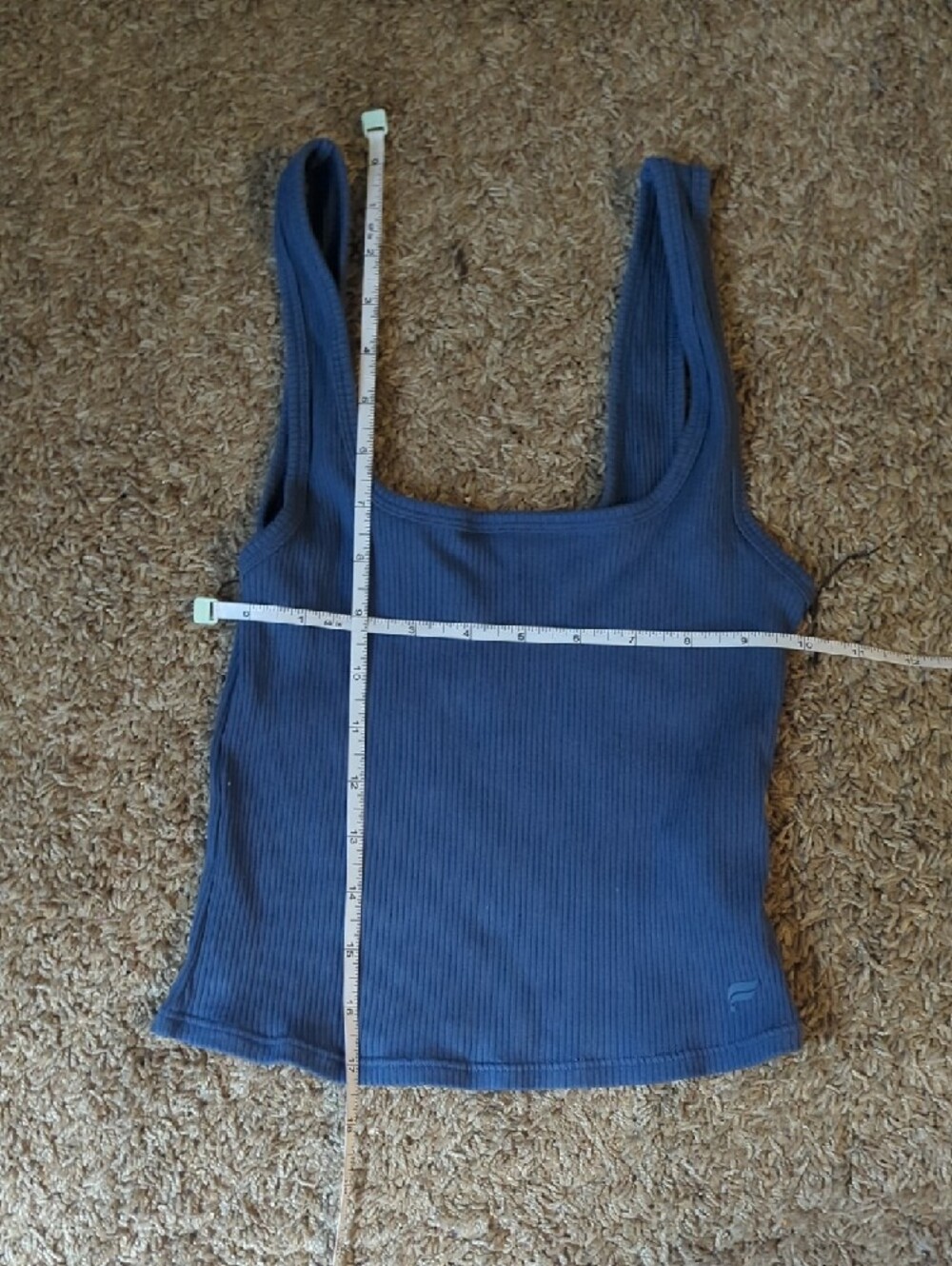 Set of 4 Ribbed Crop Tank Tops - Blue, Light Blue, Pink, Rust - Picture 4 of 8